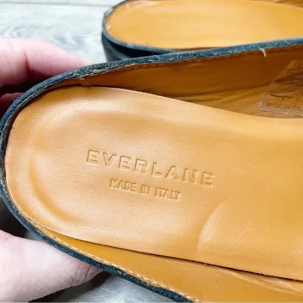 Everlane Black Leather Backless Loafers Mules - Picture 5 of 8